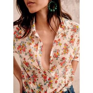 Sézane Ann Floral Print Shirt Sz 36